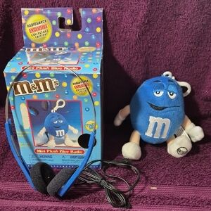 Mini M&M'S Blue Plush Character Radio with Headphones